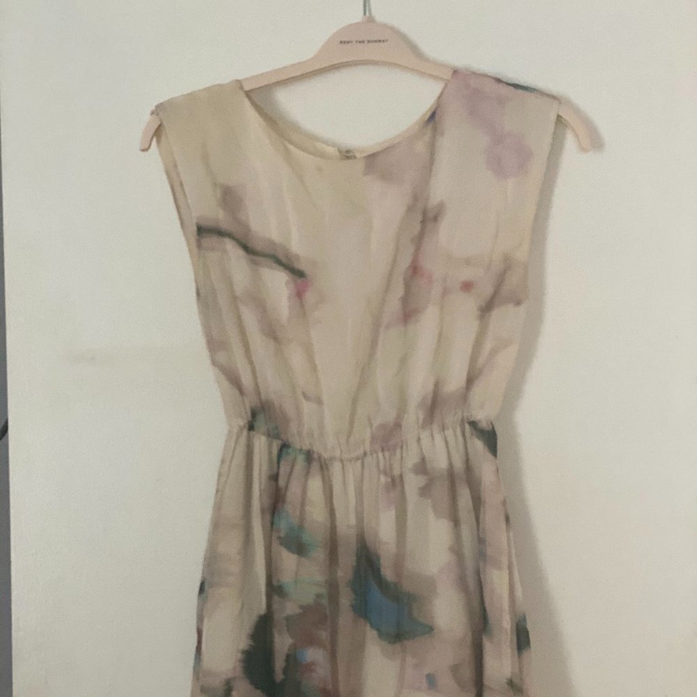Alice + Olivia Silk Pastel Watercolor Dress